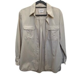 Wilfred Free Aritzia Beige Cotton Linen Utility Button Down Shirt XS 76182